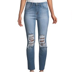 L'agence Size 25 Luna Straight Distressed Denim Pants